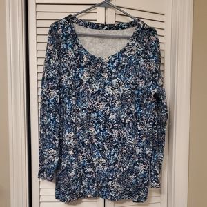 Jjill Long Sleeve Cotton Print Tunic